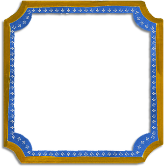 Ornate Blueand Gold Frame PNG Image