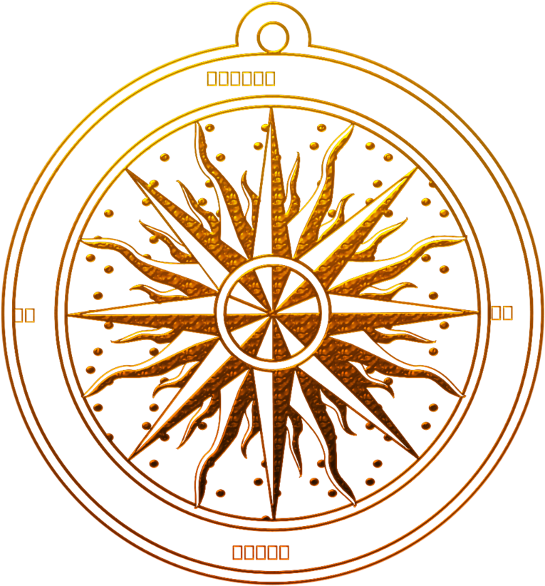 Ornate Compass Rose Design PNG Image