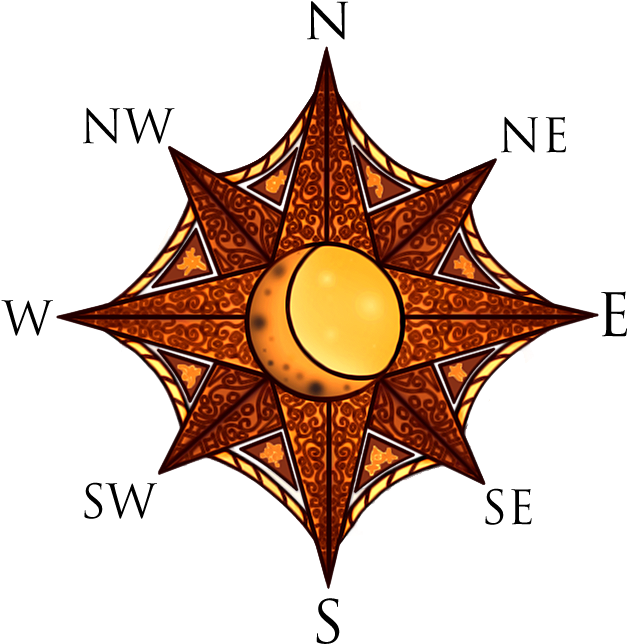 Ornate Compass Rose Design PNG Image