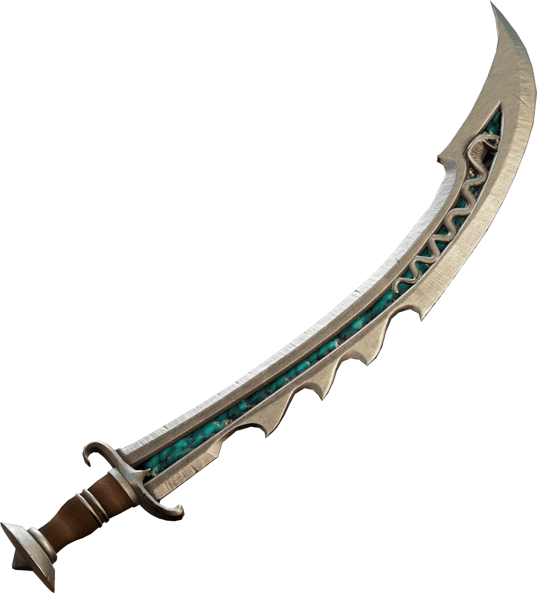 Ornate Curved Sword.png PNG Image