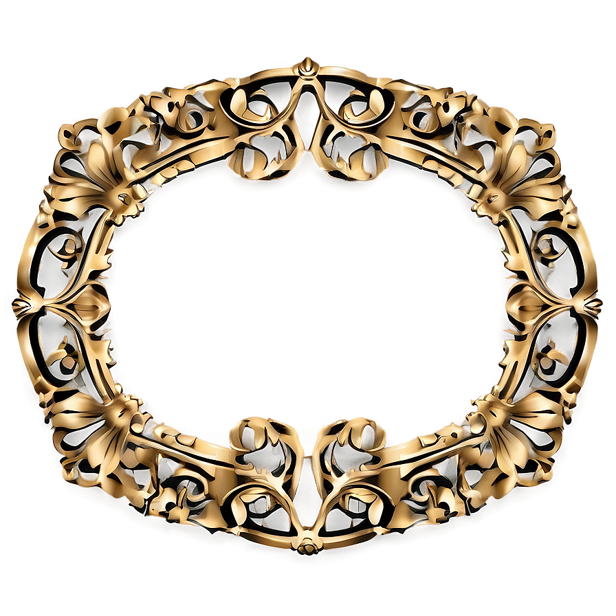 Ornate Gold Circle Frame Png Rls PNG Image