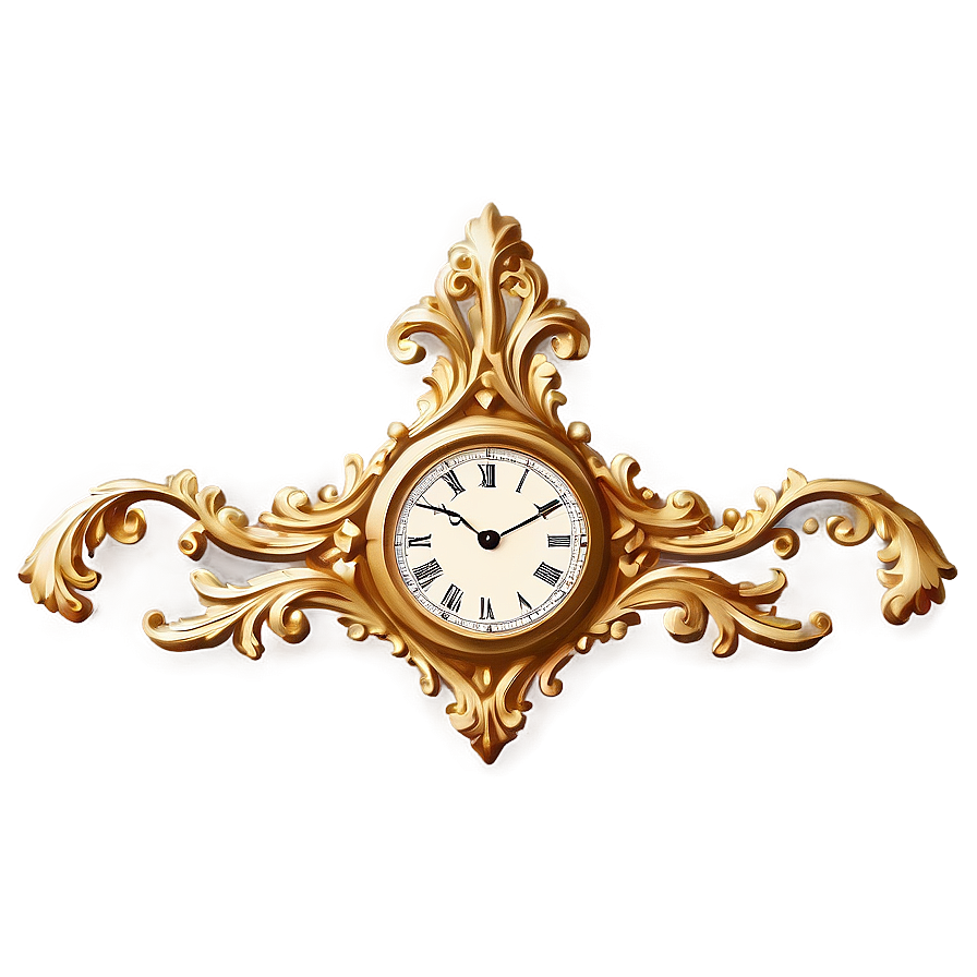 Ornate Gold Clock Png Dvo PNG Image