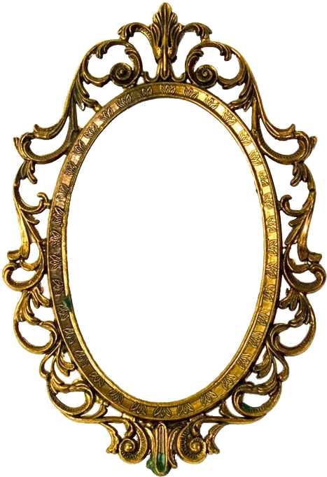 Ornate Golden Antique Frame PNG Image