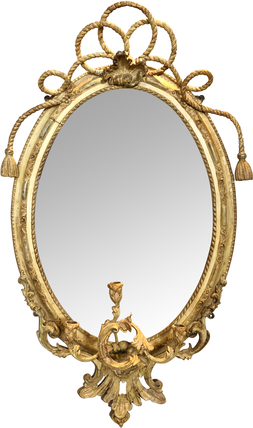 Ornate Golden Antique Mirror PNG Image