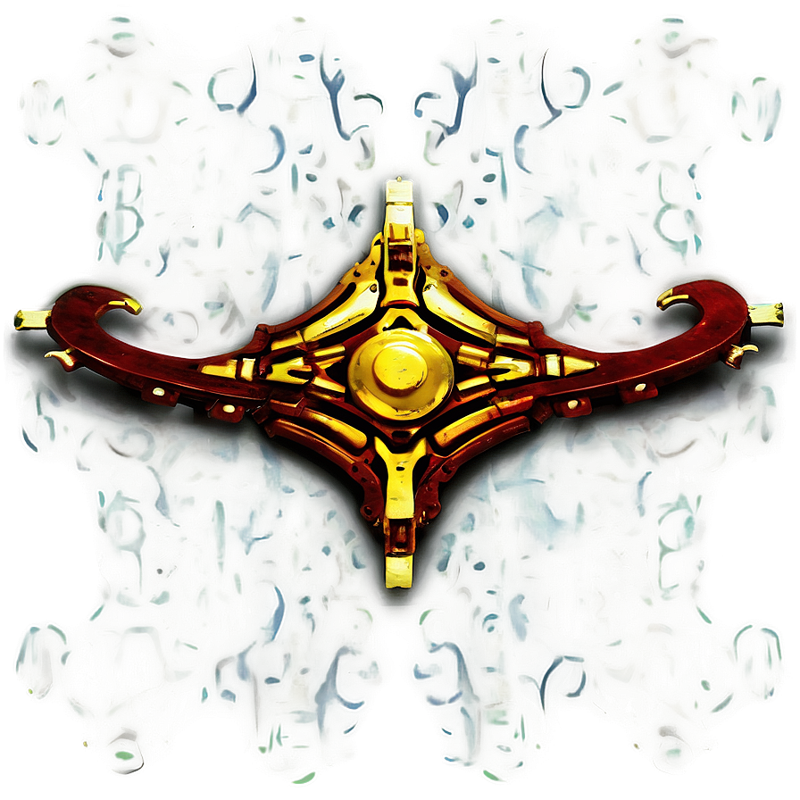 Ornate Golden Crossbow Artifact PNG Image