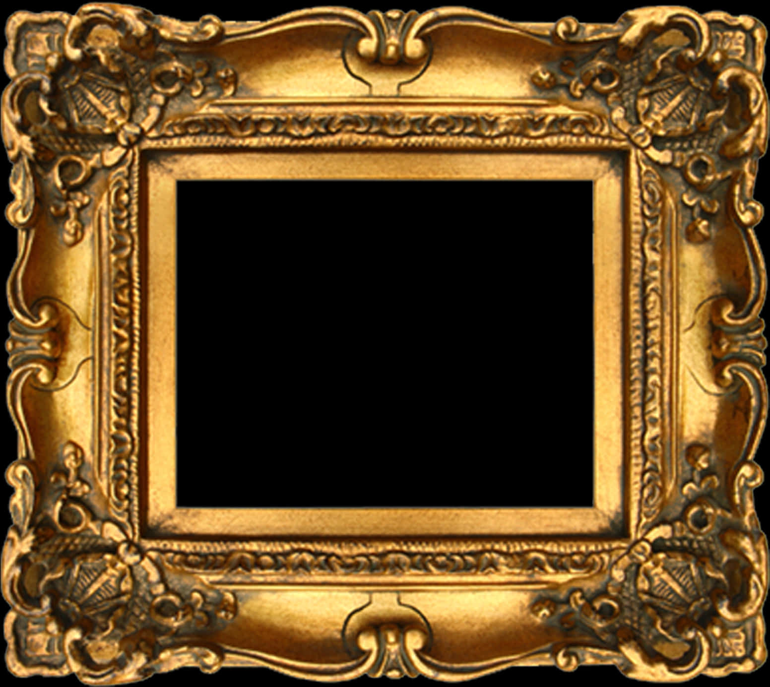 Ornate Golden Frame PNG Image