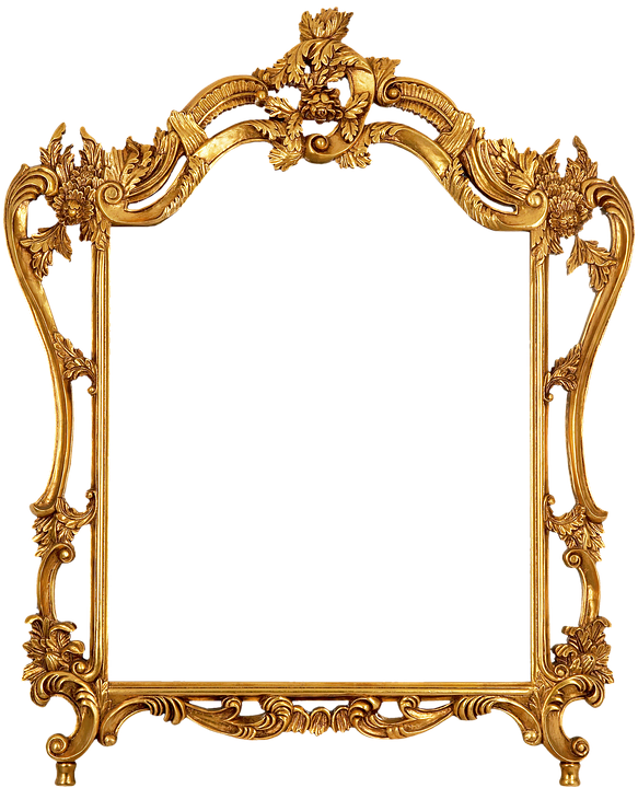 Ornate Golden Frame Design PNG Image