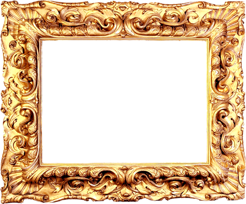 Ornate Golden Frame Empty PNG Image