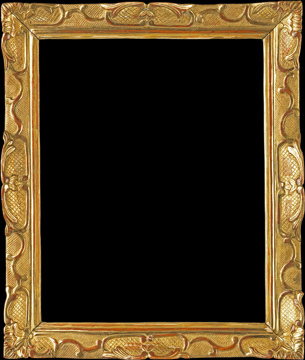 Ornate Golden Frame Empty PNG Image