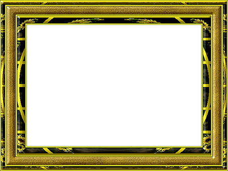 Ornate Golden Frameon Black Background PNG Image