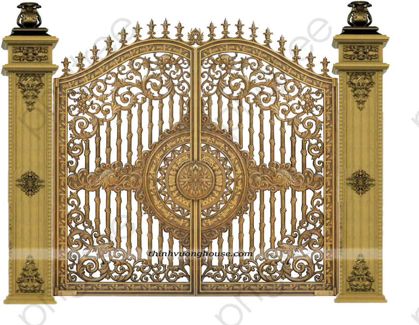 Ornate Golden Gate Design.png PNG Image