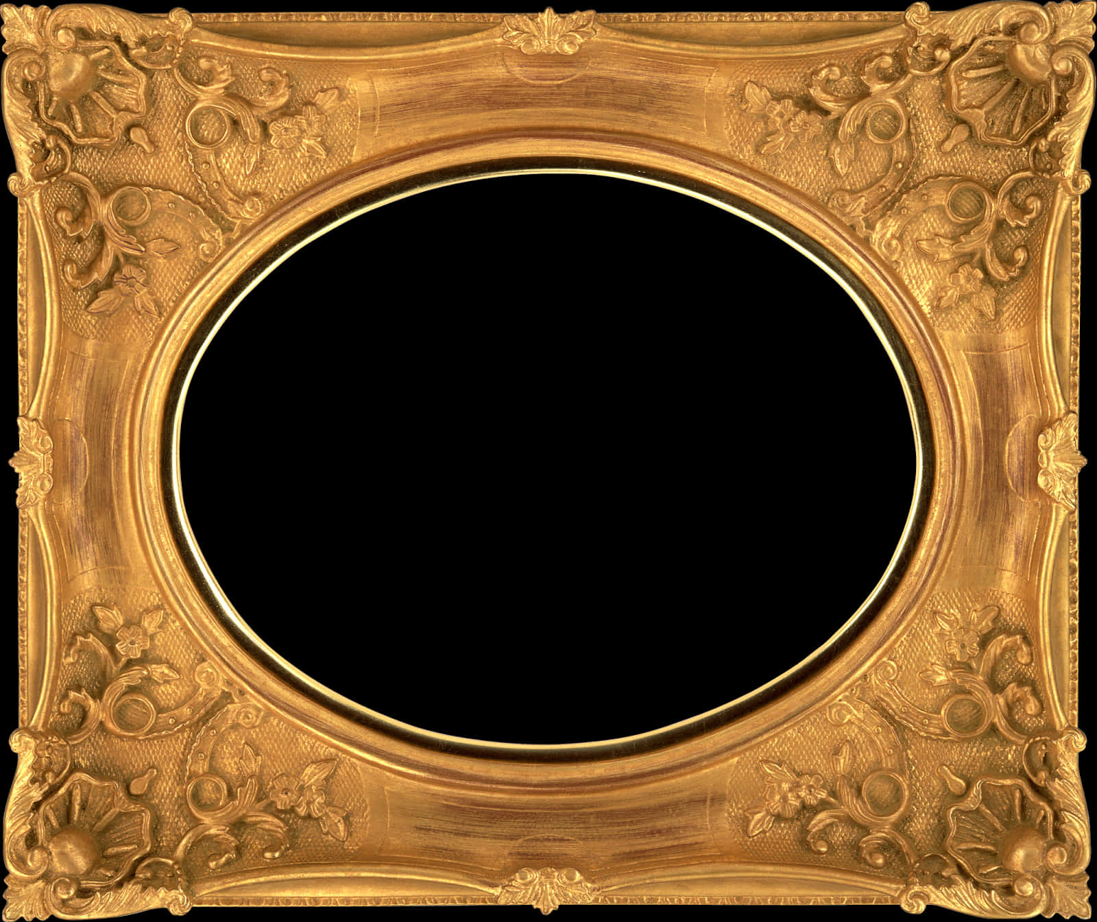 Ornate Golden Photo Frame PNG Image