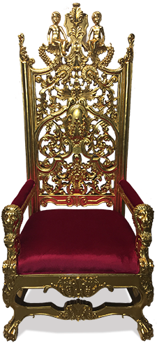 Ornate Golden Royal Throne PNG Image