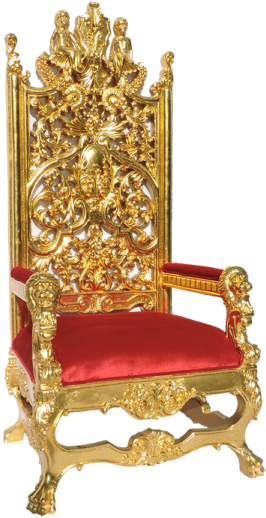 Ornate Golden Royal Throne PNG Image