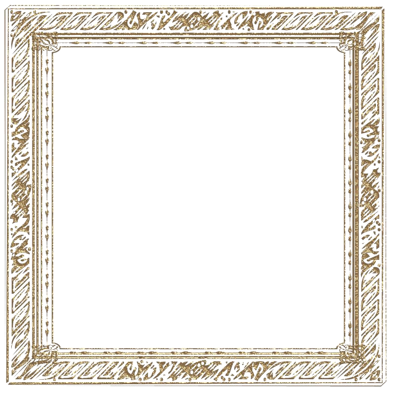 Ornate Golden Square Frame PNG Image