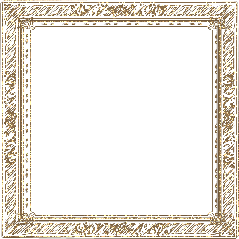 Ornate Golden Square Frame PNG Image