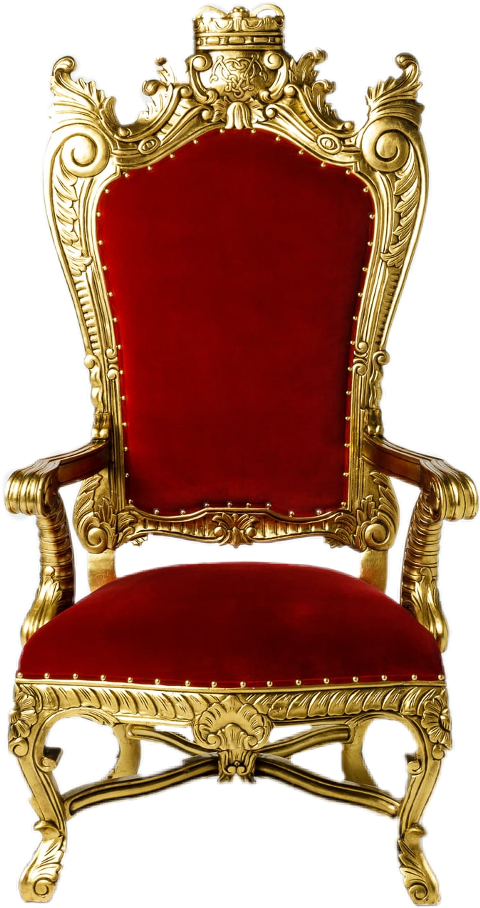 Ornate Golden Throne Chair PNG Image