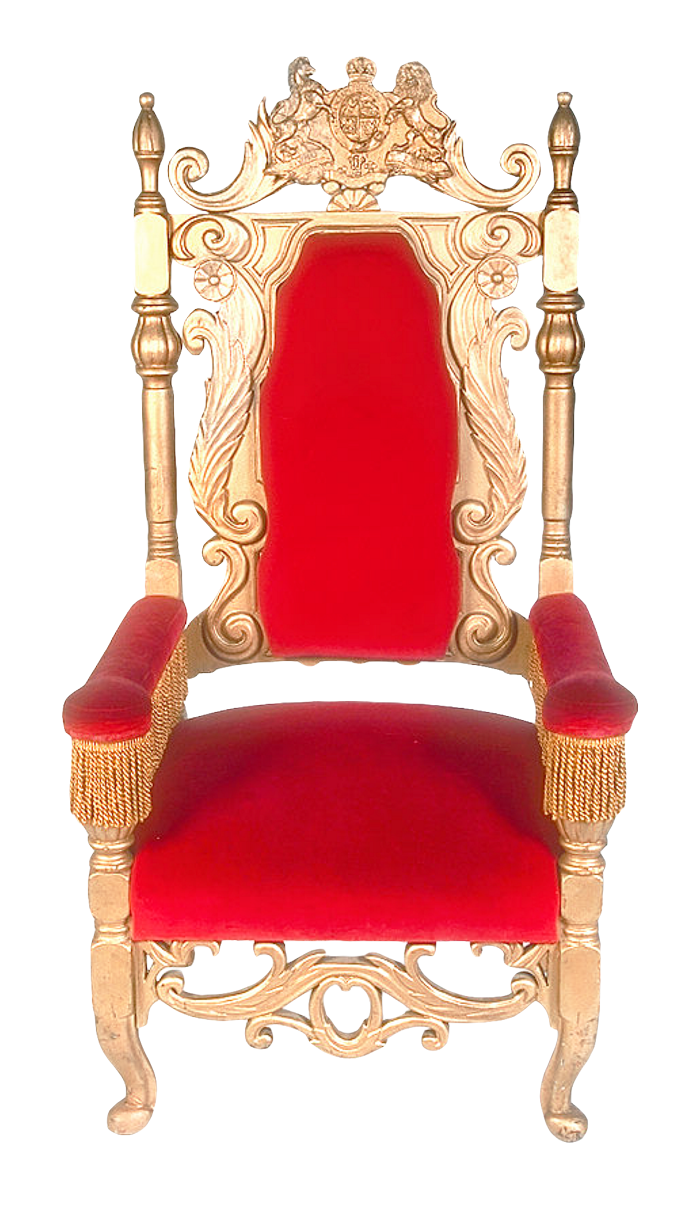 Ornate Golden Throne Chair PNG Image