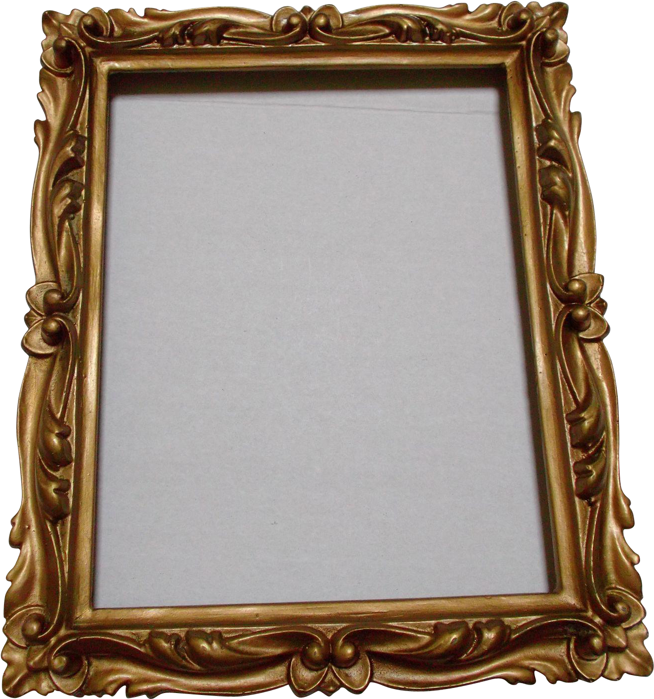 Ornate Golden Wood Frame PNG Image