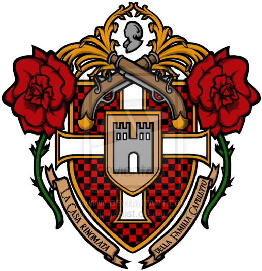 Ornate_ Heraldic_ Crest_with_ Red_ Roses PNG Image