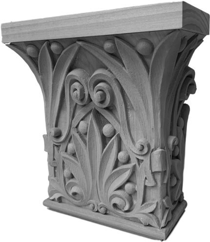 Ornate Plaster Corbel Design PNG Image