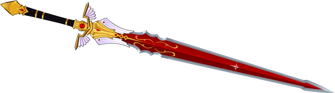 Ornate Red Flame Dagger PNG Image