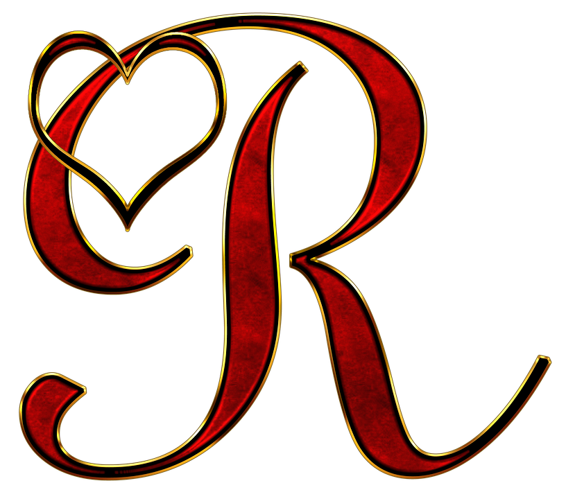 Ornate Red Gold Letter R PNG Image