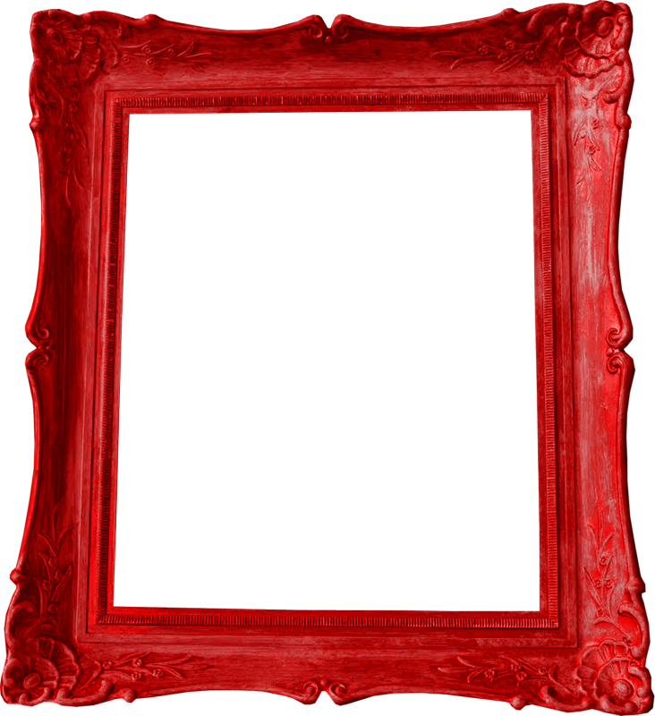 Ornate Red Picture Frame PNG Image