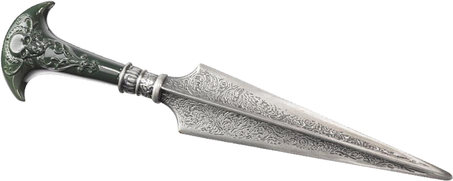 Ornate Silver Dagger PNG Image