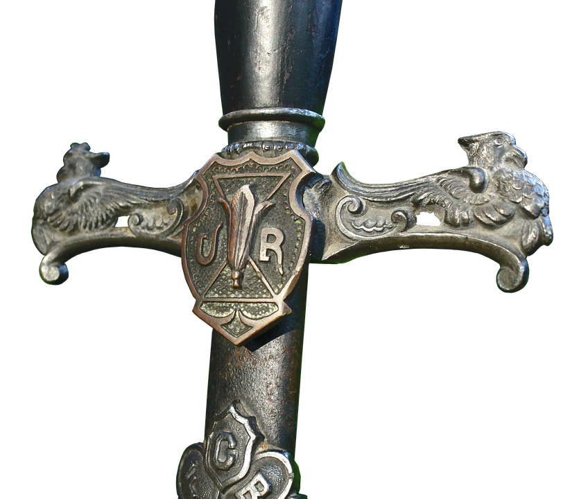 Ornate Sword Hilt Detail PNG Image