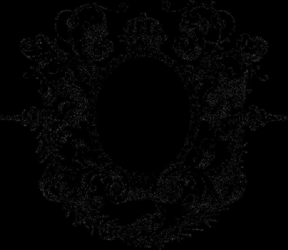 Ornate Vintage Frame Silhouette PNG Image