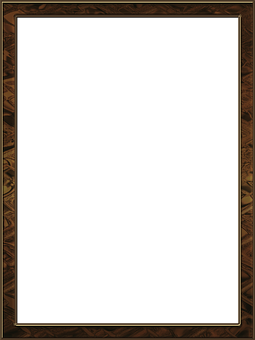 Ornate Wooden Frame Black Center PNG Image