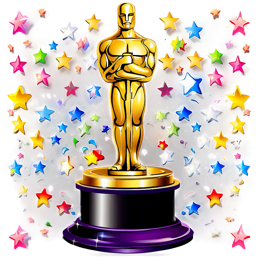 Oscar Trophy With Stars Png Tel46 PNG Image