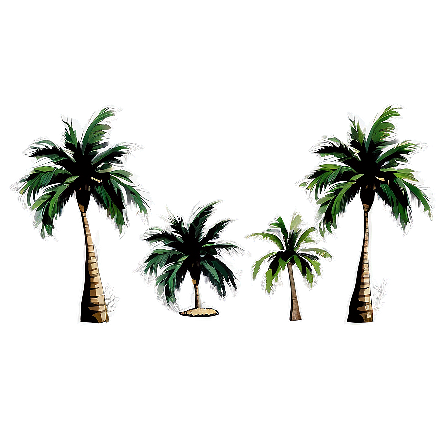 Outline Of Palm Trees Png Gus PNG Image