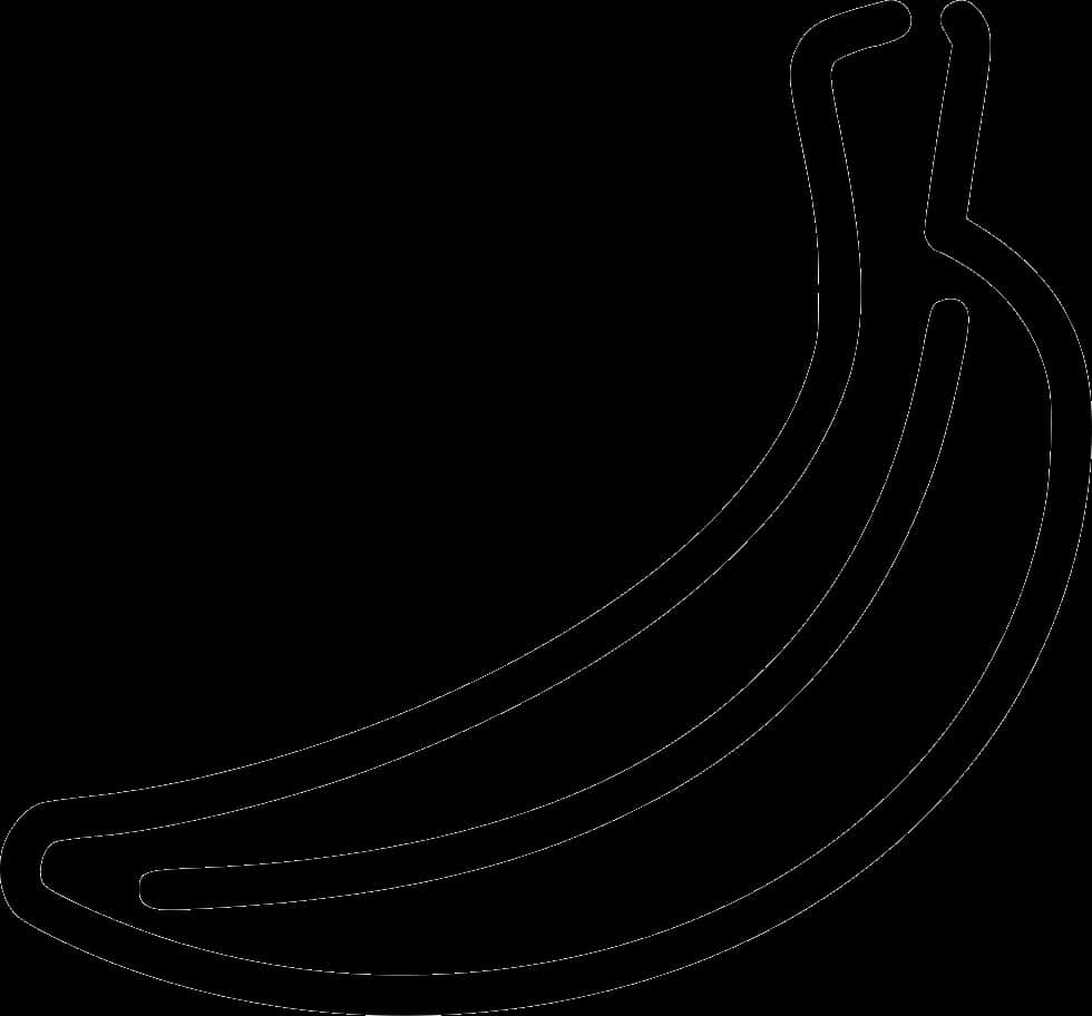 Outlined Banana Graphic PNG Image