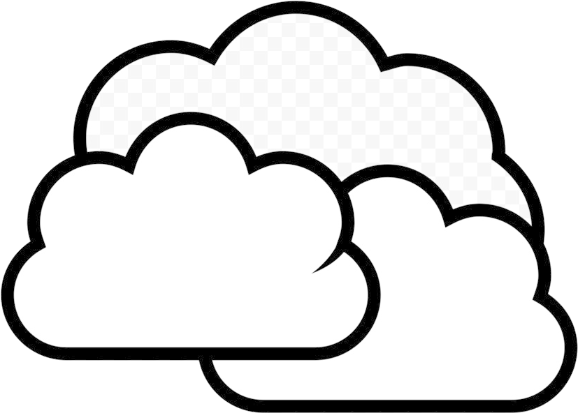 Outlined Cloud Clipart PNG Image