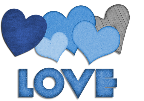 Overlapping Hearts Love Graphic PNG Image