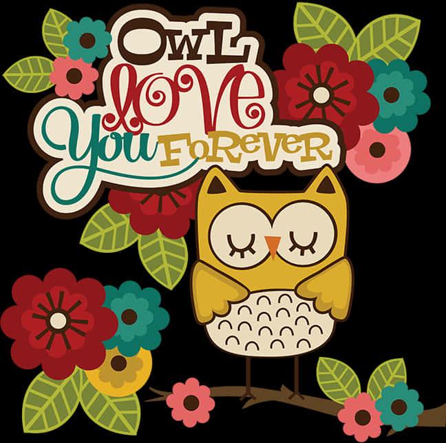 Owl Love You Forever Illustration PNG Image