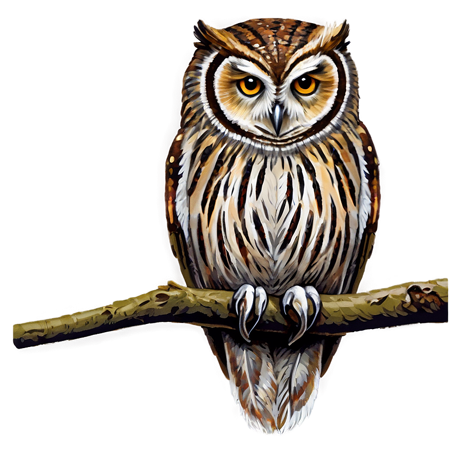 Owl On Branch Png Qst PNG Image