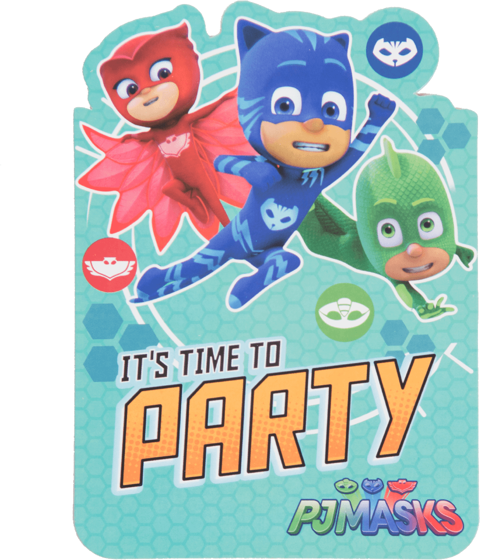 P J Masks Party Invitation PNG Image