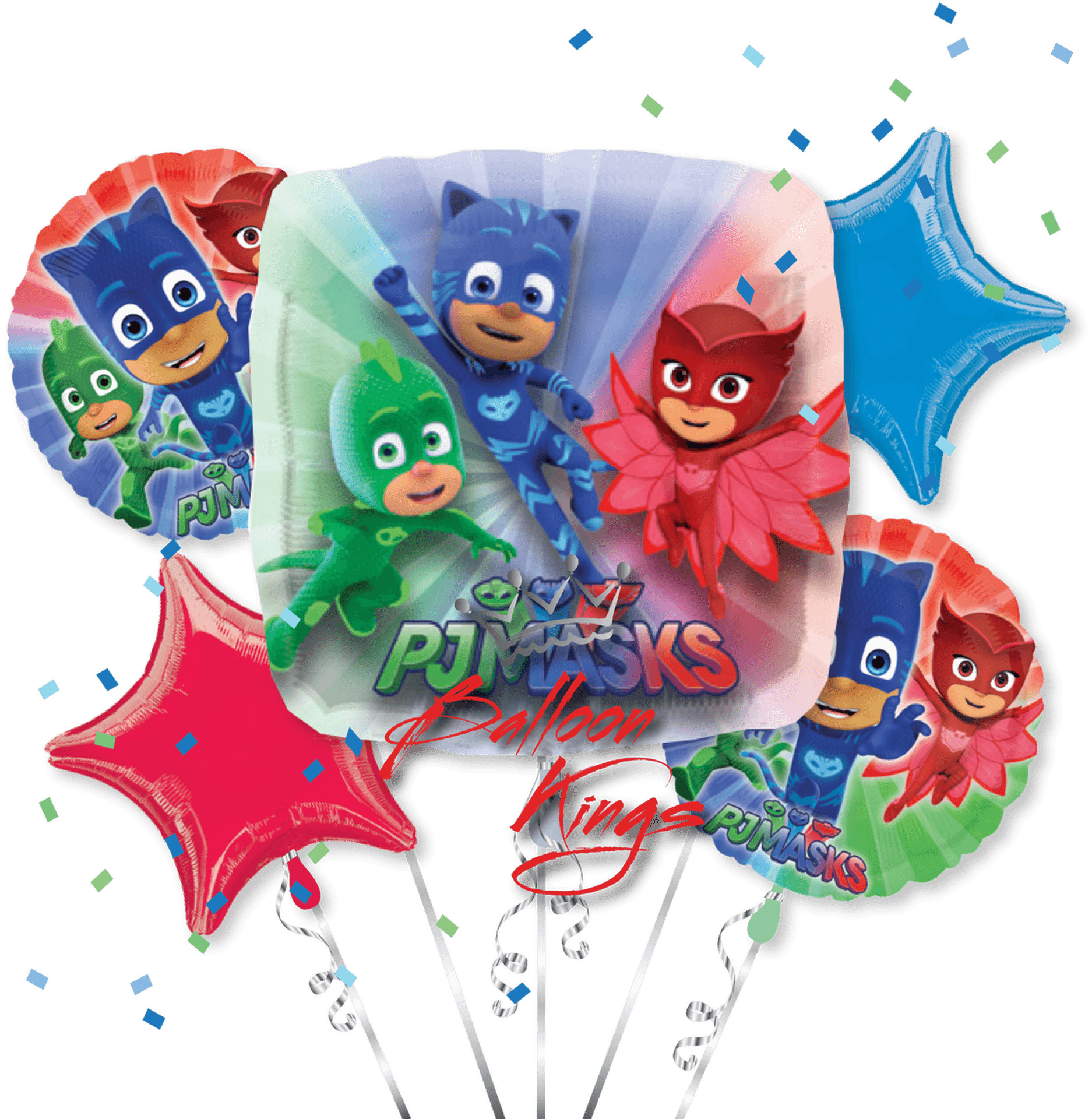 P J Masks Themed Balloons PNG Image