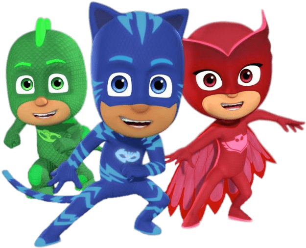 P J Masks Trio Heroes Pose PNG Image