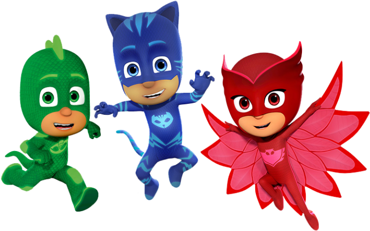 P J Masks Trio Heroes Pose PNG Image