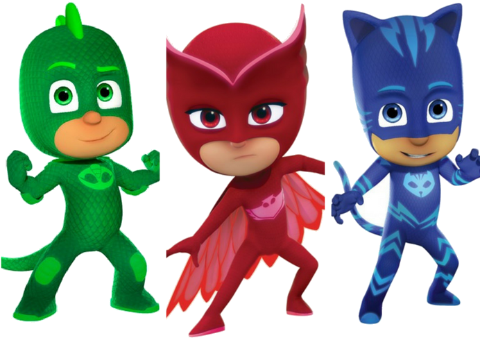 P J Masks Trio Heroes Pose PNG Image