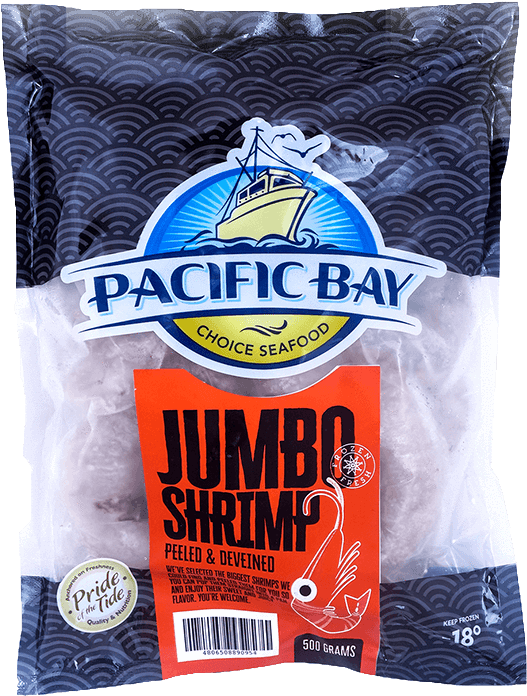 Pacific Bay Jumbo Shrimp Package PNG Image