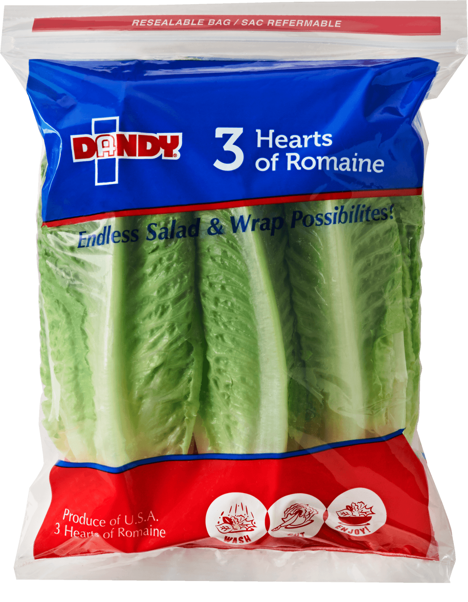 Packaged Romaine Lettuce Hearts PNG Image