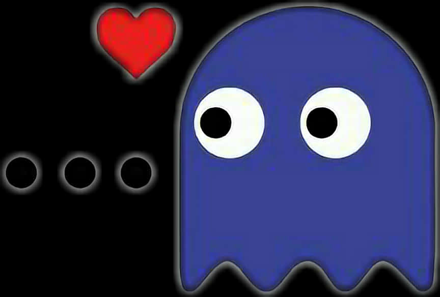 Pacman Blue Ghost Love PNG Image