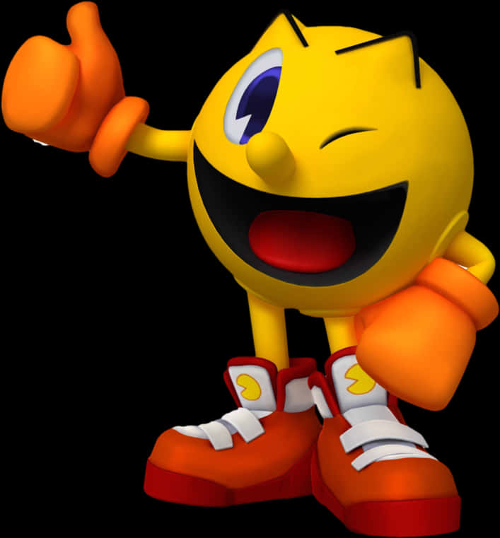 Pacman Thumbs Up Character PNG Image