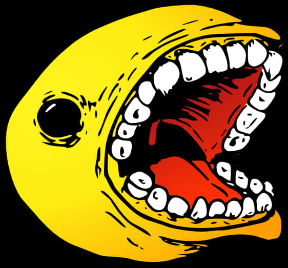 Pacman With Teeth Artwork PNG Image