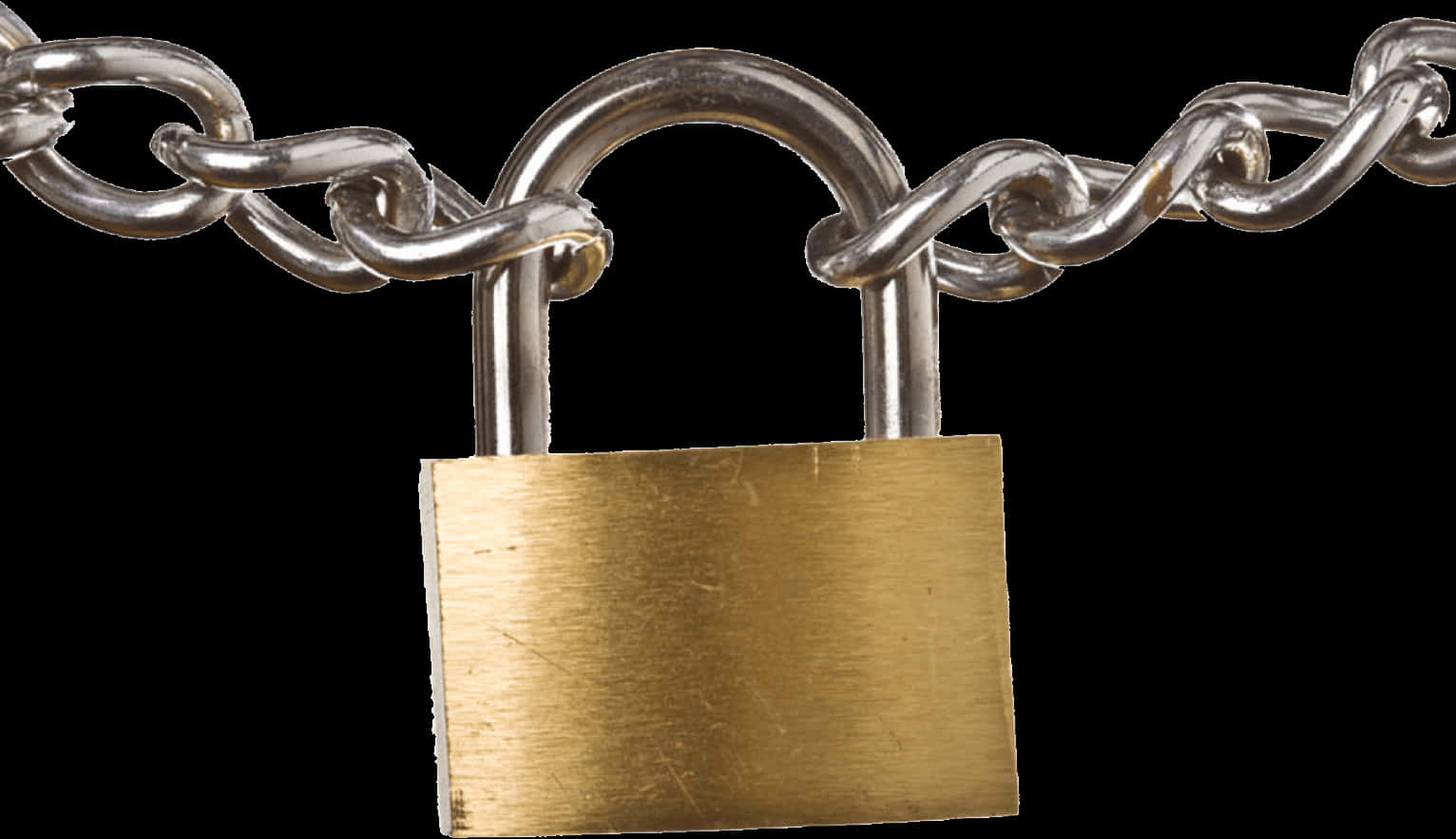 Padlock Securing Chain Link PNG Image